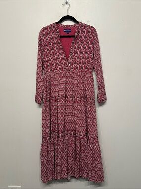 Ro's Garden Diwali Printed Midi Dress Small